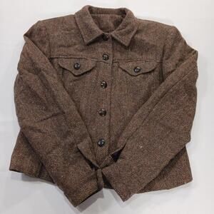 Vintage Bentley Arbuckle Women's 6 Brown 5-Button Lamb Wool Blend Blazer Jacket